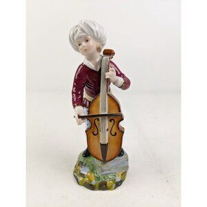 Antique Hoscht The Turkish Orchestra Cello Cellist 7" Porcelain Figurine Signed